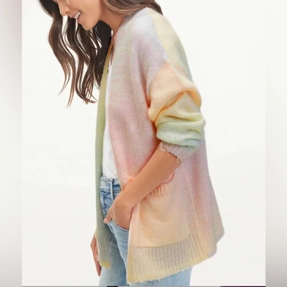 Splendid Eloise Rainbow Open Front Cardigan Pastel